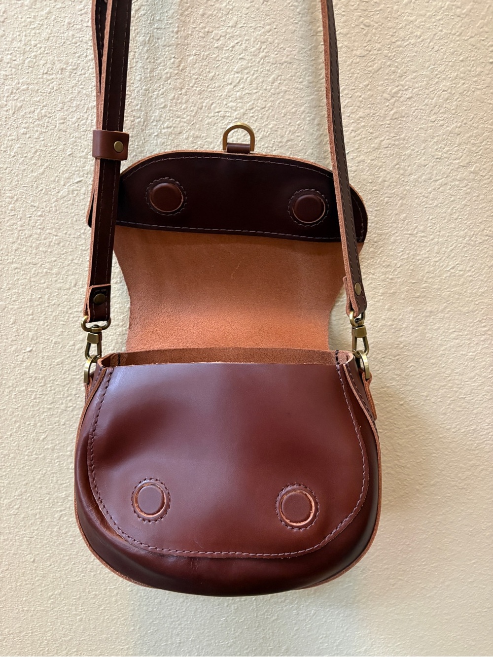 Portland Leather Monaco Chocolate Brown Crossbody - Picture 3 of 5